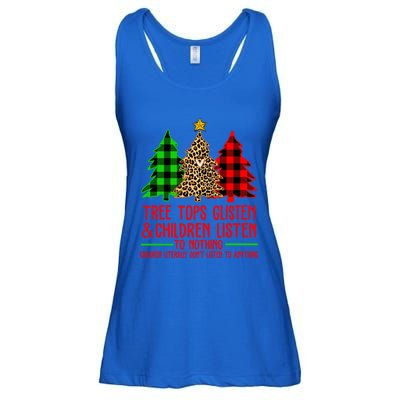 Christmas Tree Tops Glisten And Listen To Nothing Great Gift Ladies Essential Flowy Tank