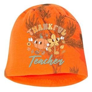 Cute Thanksgiving Thankful Teacher Kati - Camo Knit Beanie