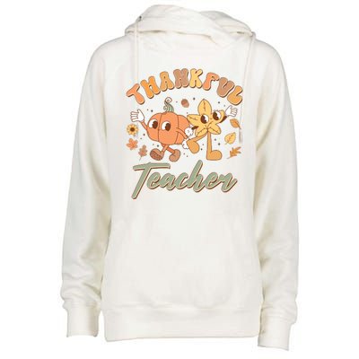 Cute Thanksgiving Thankful Teacher Womens Funnel Neck Pullover Hood