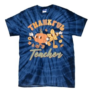 Cute Thanksgiving Thankful Teacher Tie-Dye T-Shirt