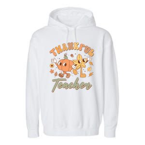 Cute Thanksgiving Thankful Teacher Garment-Dyed Fleece Hoodie