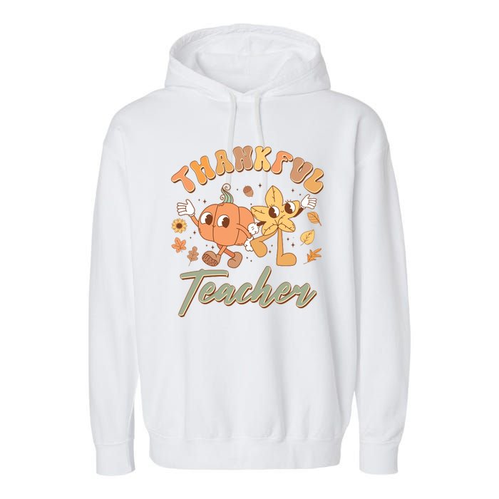 Cute Thanksgiving Thankful Teacher Garment-Dyed Fleece Hoodie