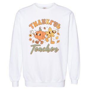 Cute Thanksgiving Thankful Teacher Garment-Dyed Sweatshirt