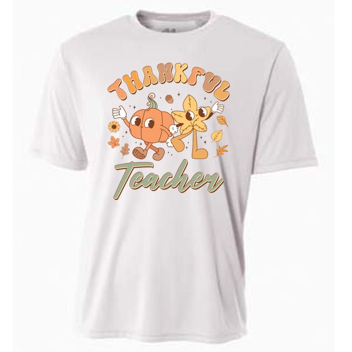 Cute Thanksgiving Thankful Teacher Cooling Performance Crew T-Shirt