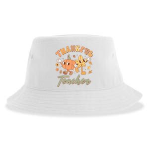 Cute Thanksgiving Thankful Teacher Sustainable Bucket Hat