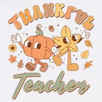 Cute Thanksgiving Thankful Teacher Button