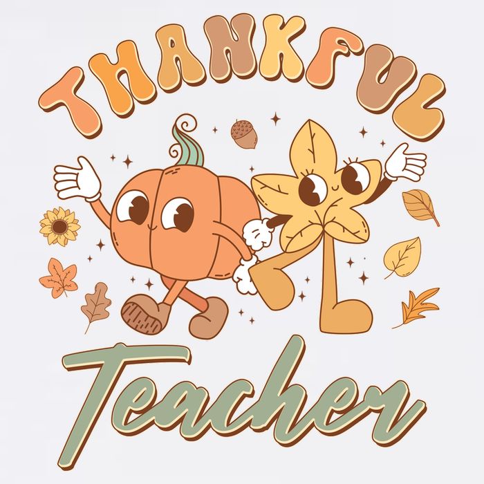 Cute Thanksgiving Thankful Teacher Button
