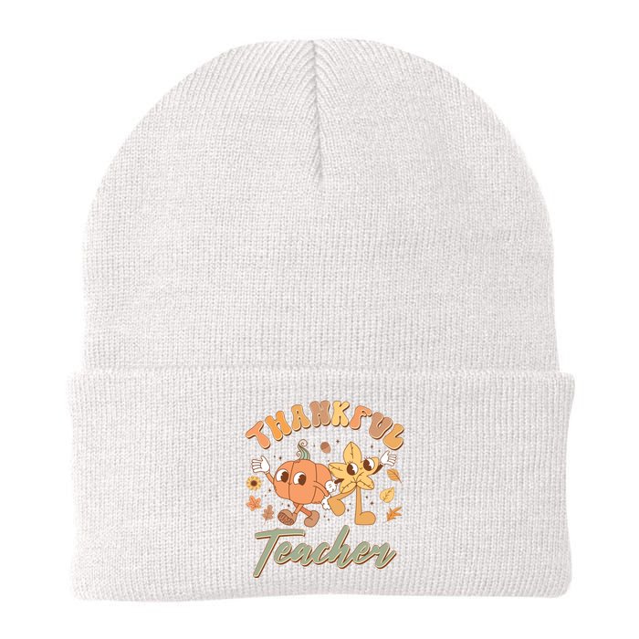 Cute Thanksgiving Thankful Teacher Knit Cap Winter Beanie