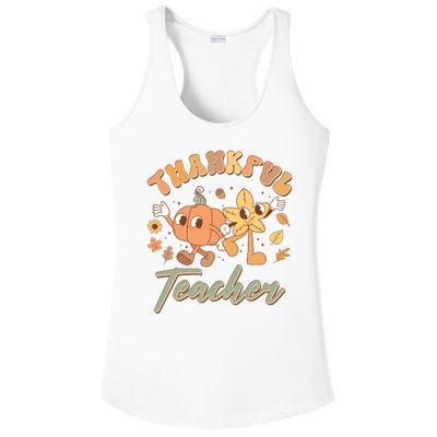 Cute Thanksgiving Thankful Teacher Ladies PosiCharge Competitor Racerback Tank