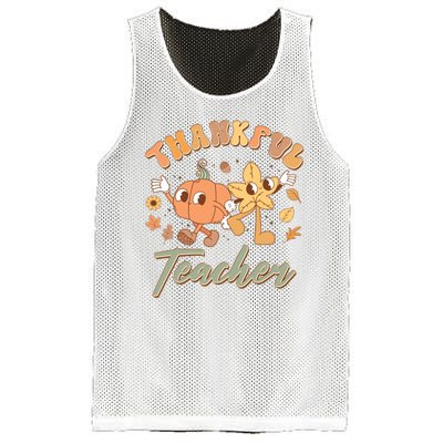 Cute Thanksgiving Thankful Teacher Mesh Reversible Basketball Jersey Tank