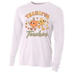 Cute Thanksgiving Thankful Teacher Cooling Performance Long Sleeve Crew