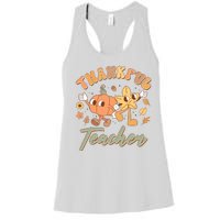 Cute Thanksgiving Thankful Teacher Women's Racerback Tank