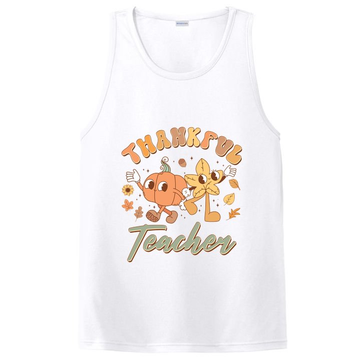 Cute Thanksgiving Thankful Teacher PosiCharge Competitor Tank