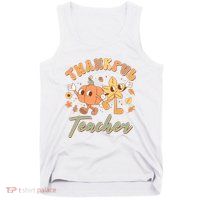 Cute Thanksgiving Thankful Teacher Tank Top
