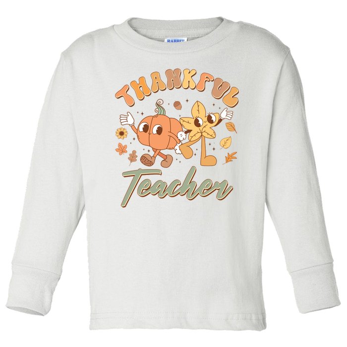 Cute Thanksgiving Thankful Teacher Toddler Long Sleeve Shirt