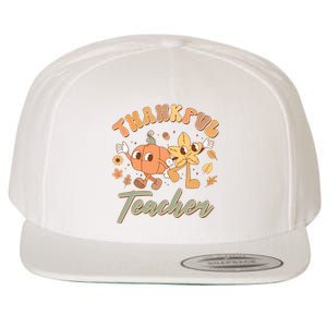 Cute Thanksgiving Thankful Teacher Wool Snapback Cap