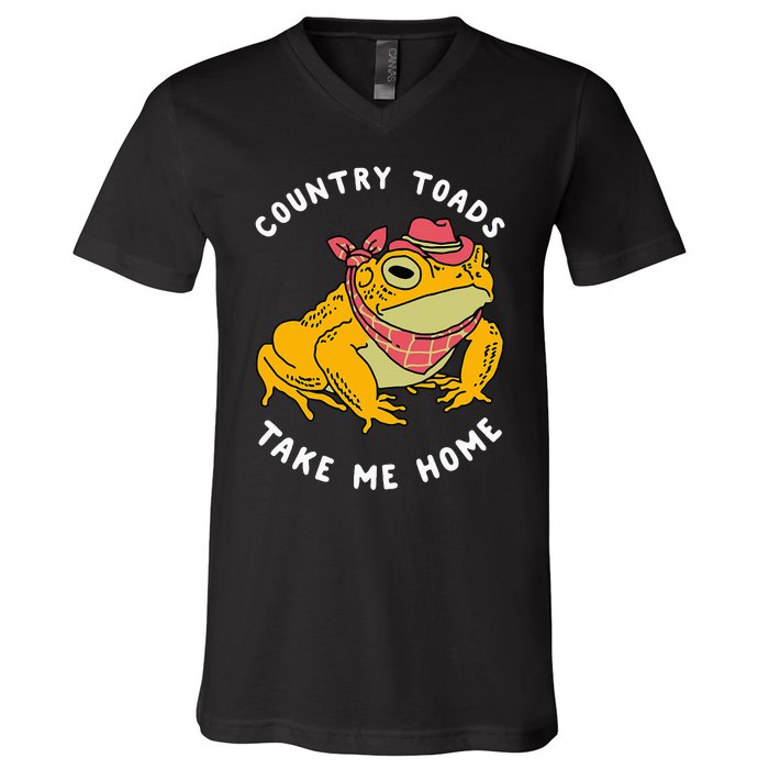 Country Toads Take Me Home Apparel V-Neck T-Shirt