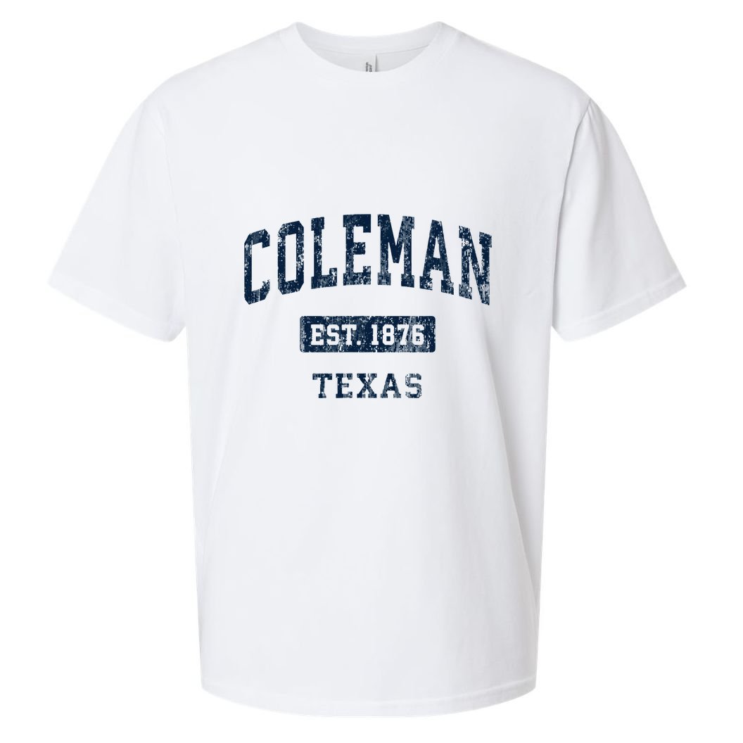 Coleman Texas Tx Vintage Sports Established Sueded Cloud Jersey T-Shirt