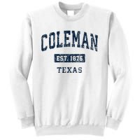 Coleman Texas Tx Vintage Sports Established Sweatshirt