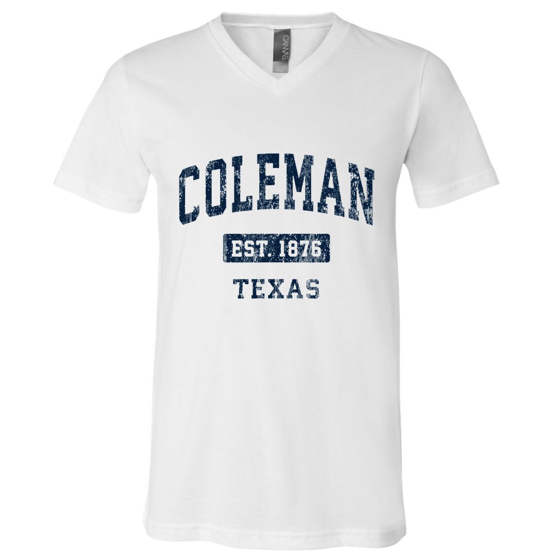 Coleman Texas Tx Vintage Sports Established V-Neck T-Shirt