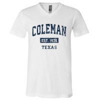 Coleman Texas Tx Vintage Sports Established V-Neck T-Shirt