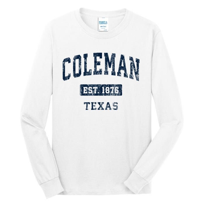 Coleman Texas Tx Vintage Sports Established Tall Long Sleeve T-Shirt