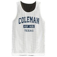 Coleman Texas Tx Vintage Sports Established Mesh Reversible Basketball Jersey Tank