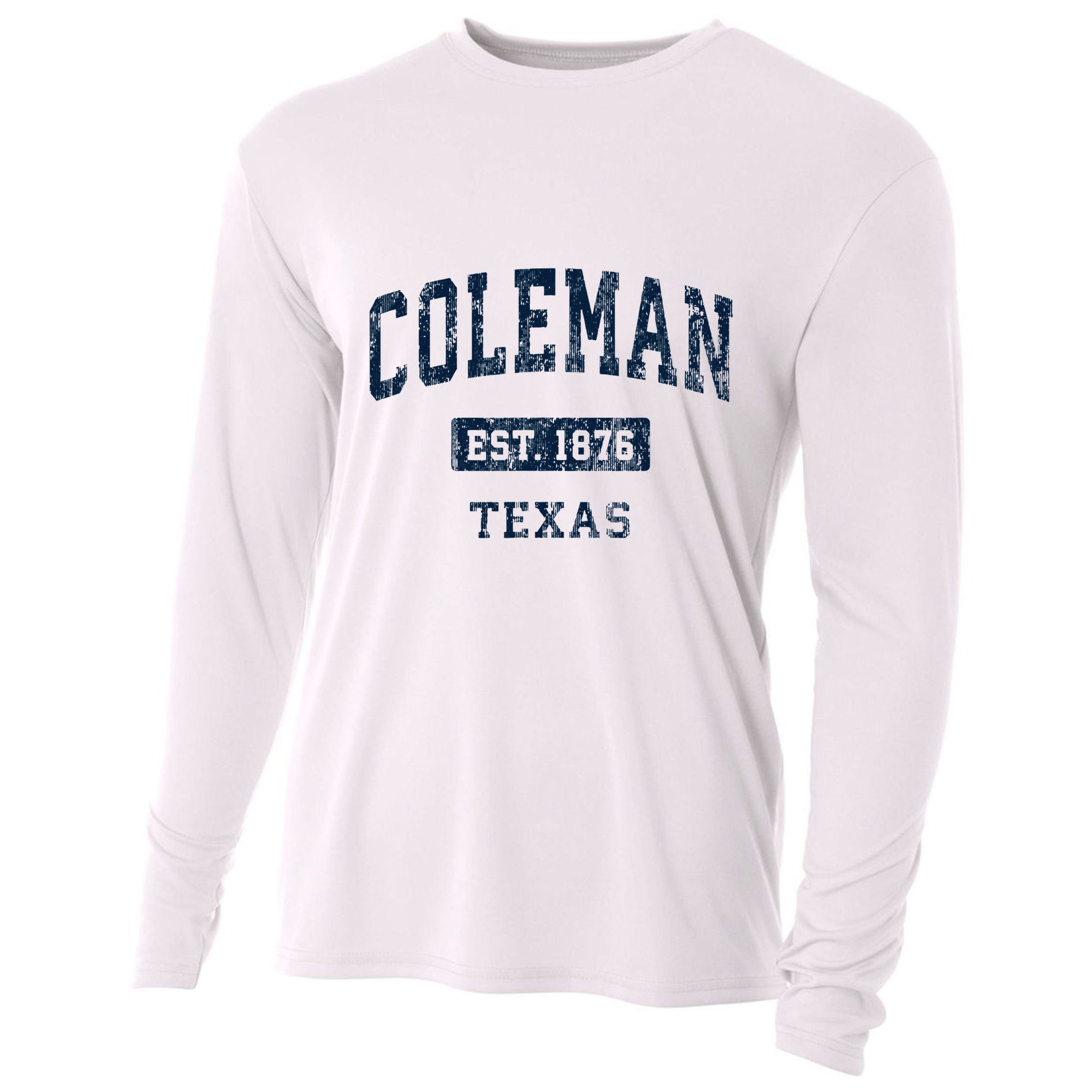 Coleman Texas Tx Vintage Sports Established Cooling Performance Long Sleeve Crew