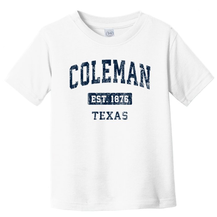 Coleman Texas Tx Vintage Sports Established Toddler T-Shirt