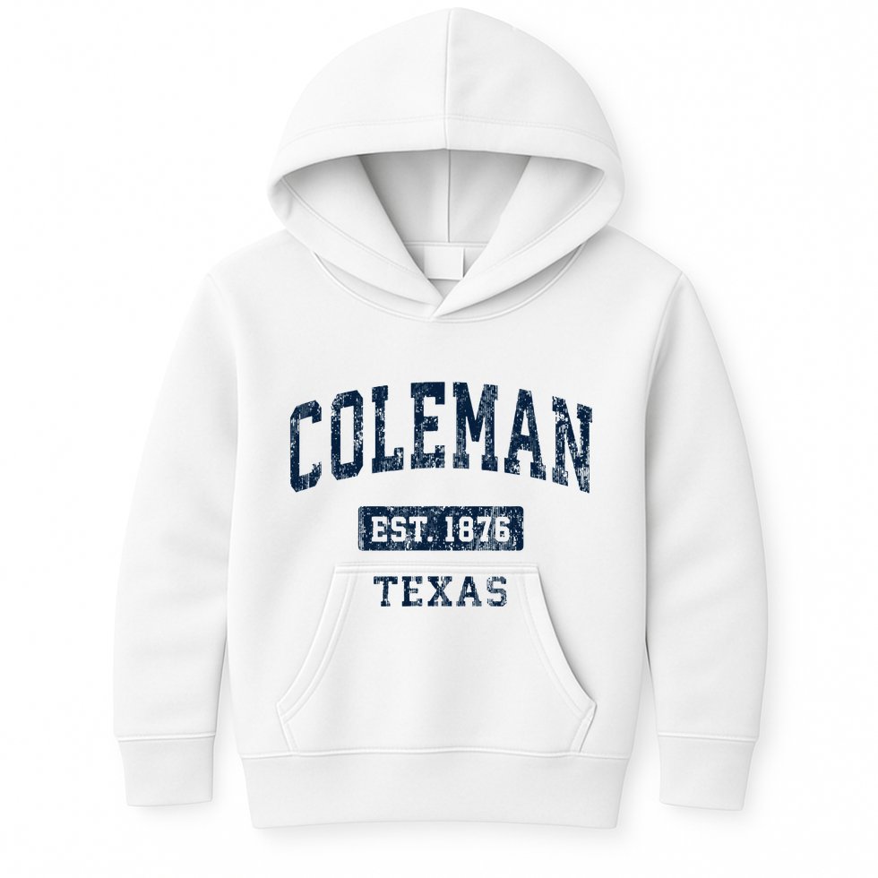 Coleman Texas Tx Vintage Sports Established Kids Hoodie
