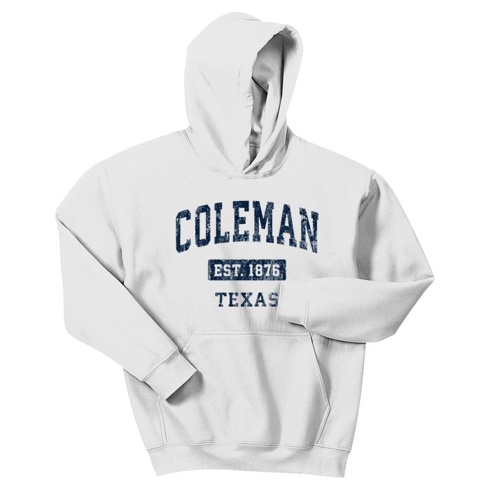 Coleman Texas Tx Vintage Sports Established Kids Hoodie