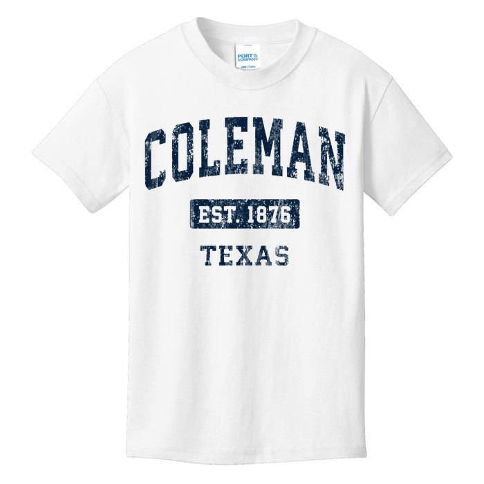 Coleman Texas Tx Vintage Sports Established Kids T-Shirt