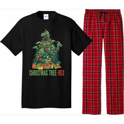 Christmas Tree Trex Christmas Cool Gift Pajama Set