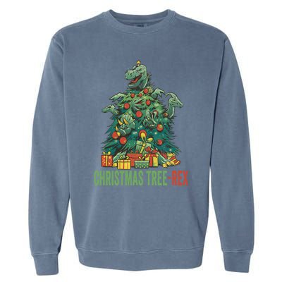 Christmas Tree Trex Christmas Cool Gift Garment-Dyed Sweatshirt