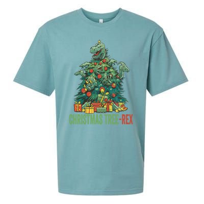 Christmas Tree Trex Christmas Cool Gift Sueded Cloud Jersey T-Shirt