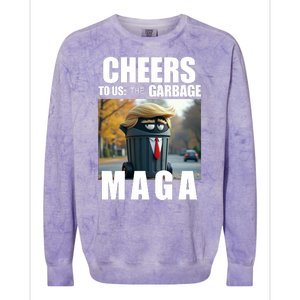 Cheers To The Us Garbage Maga Donald Trump Colorblast Crewneck Sweatshirt