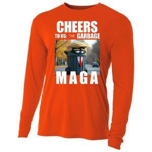 Cheers To The Us Garbage Maga Donald Trump Cooling Performance Long Sleeve Crew