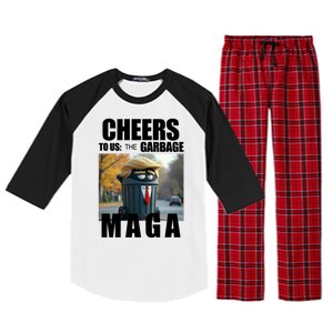 Cheers To The Us Garbage Maga Donald Trump Raglan Sleeve Pajama Set