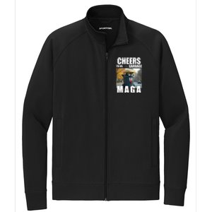 Cheers To The Us Garbage Maga Donald Trump Stretch Full-Zip Cadet Jacket