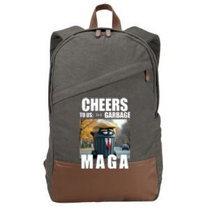 Cheers To The Us Garbage Maga Donald Trump Cotton Canvas Backpack