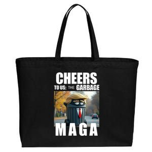 Cheers To The Us Garbage Maga Donald Trump Cotton Canvas Jumbo Tote