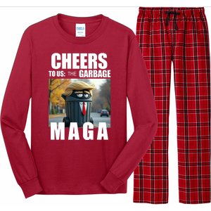 Cheers To The Us Garbage Maga Donald Trump Long Sleeve Pajama Set