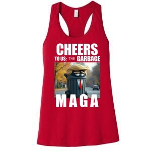 Cheers To The Us Garbage Maga Donald Trump Women's Racerback Tank