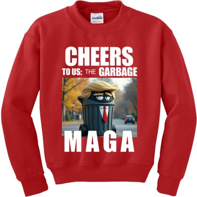 Cheers To The Us Garbage Maga Donald Trump Kids Sweatshirt