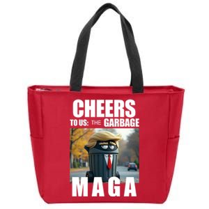 Cheers To The Us Garbage Maga Donald Trump Zip Tote Bag