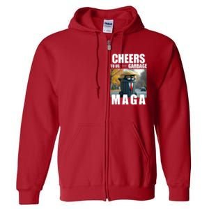 Cheers To The Us Garbage Maga Donald Trump Full Zip Hoodie