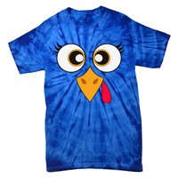 Cute Thanksgiving Turkey Face Funny Turkey Day Tie-Dye T-Shirt