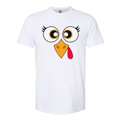 Cute Thanksgiving Turkey Face Funny Turkey Day Softstyle® CVC T-Shirt