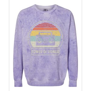 Cassette Tape Tower Of Power Rock Music Colorblast Crewneck Sweatshirt