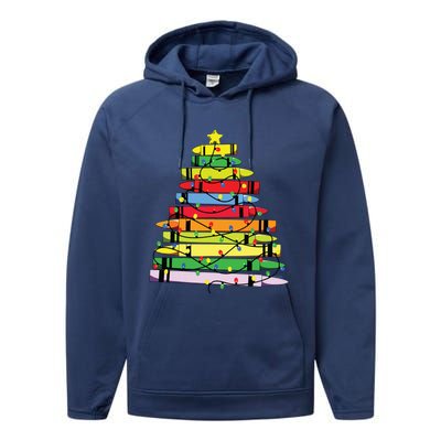 Christmas Tree Teacher Student Xmas Teacher Pajamas Performance Fleece Hoodie